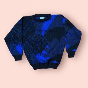 Totally Rad 90’s Vintage Black and Blue Sweater